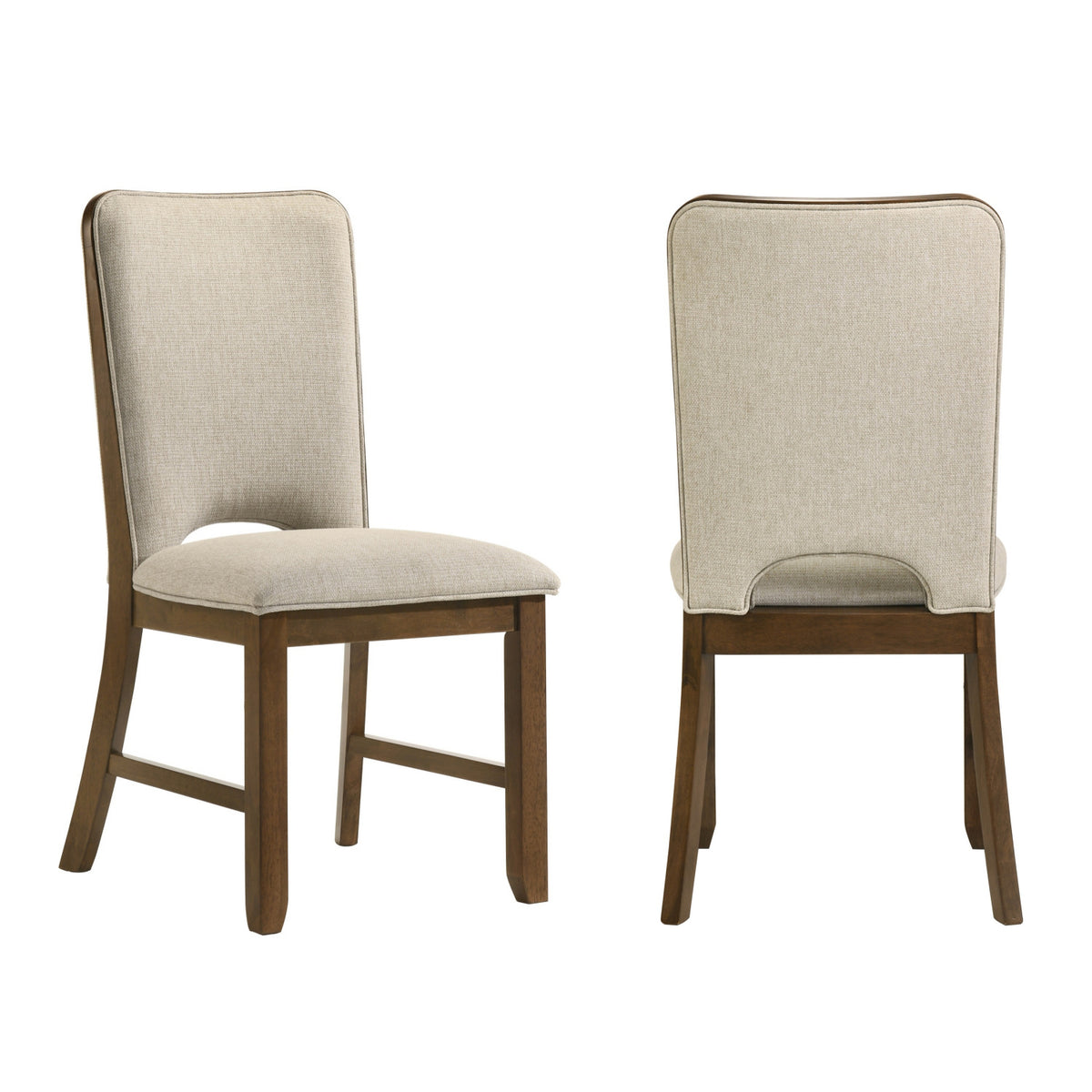 Contemporary Brown Finish Dining Chairs (2) | OROA