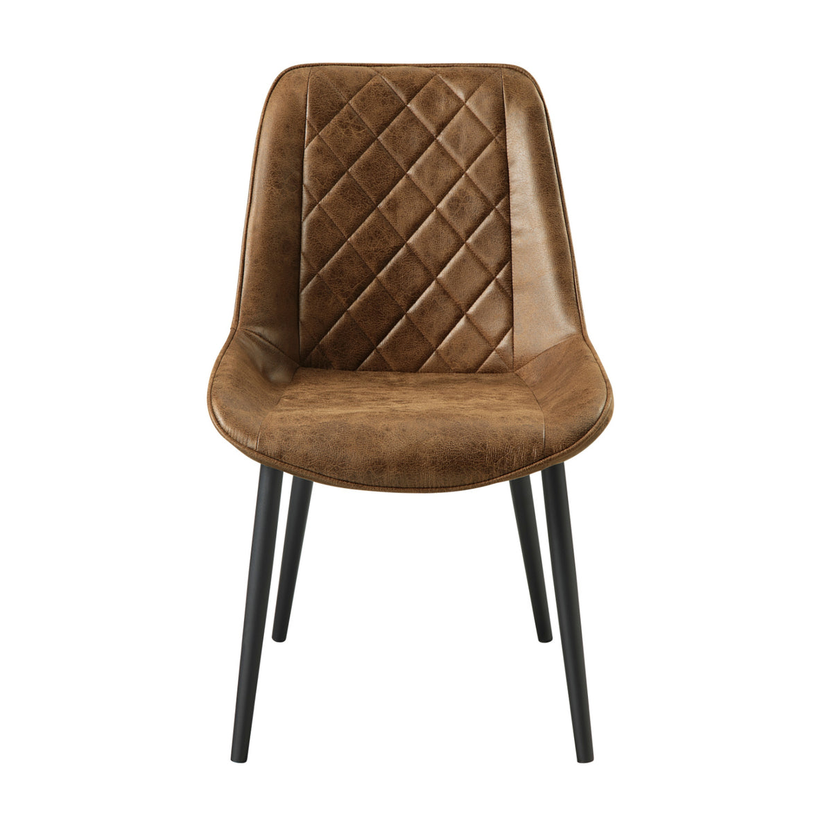 Modern European furniture - Modern Brown Leather Dining Chair (2) - www.oroa.com