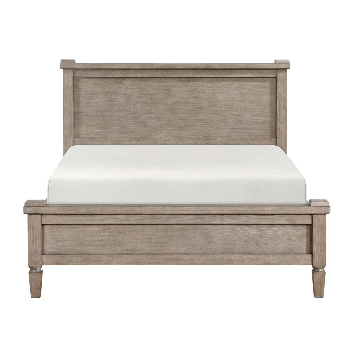 Modern European furniture - Gray Oak Queen Platform Canopy Bed - www.oroa.com