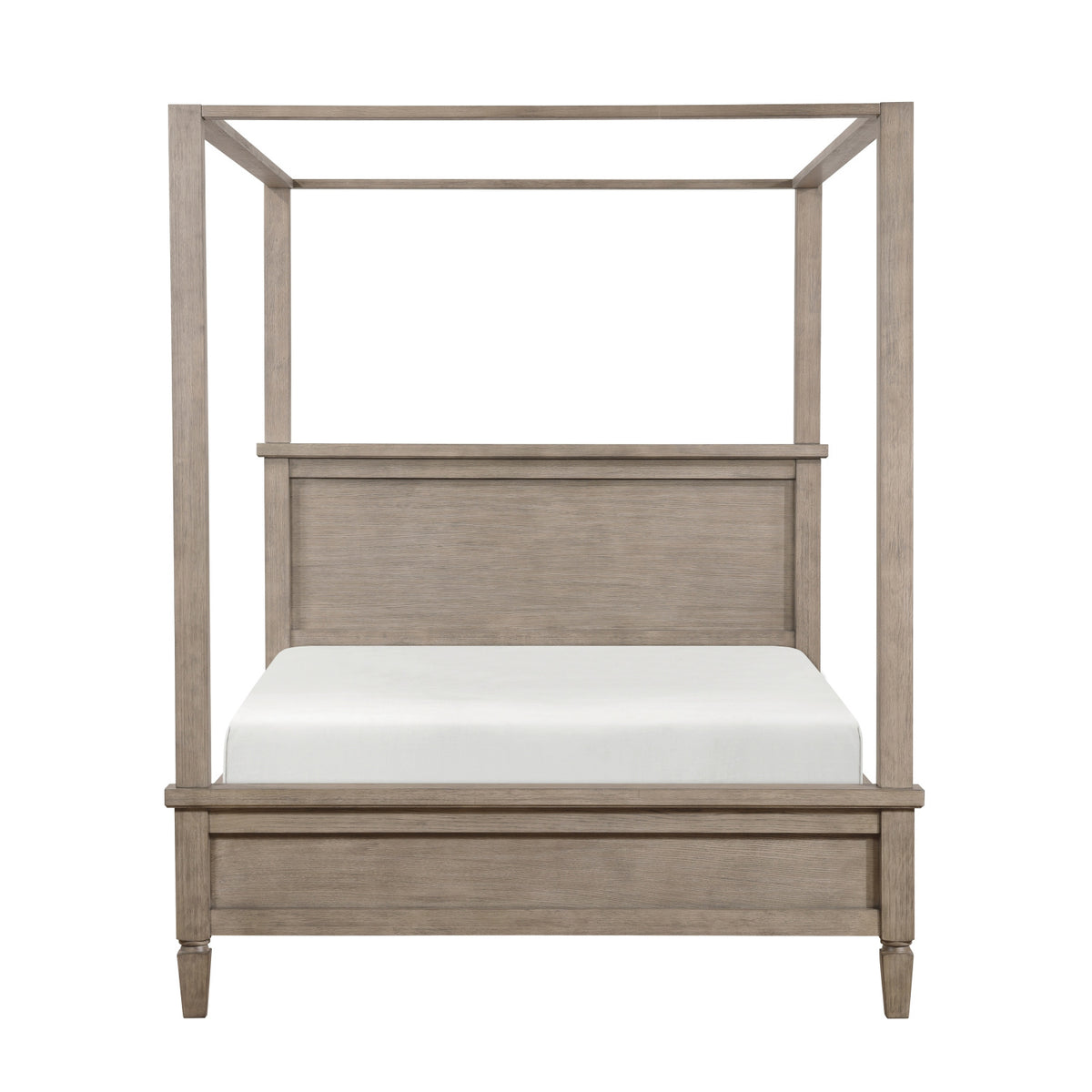 Modern European furniture - Gray Oak Queen Platform Canopy Bed - www.oroa.com
