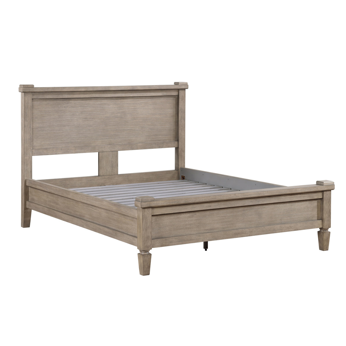 Modern European furniture - Gray Oak Queen Platform Canopy Bed - www.oroa.com