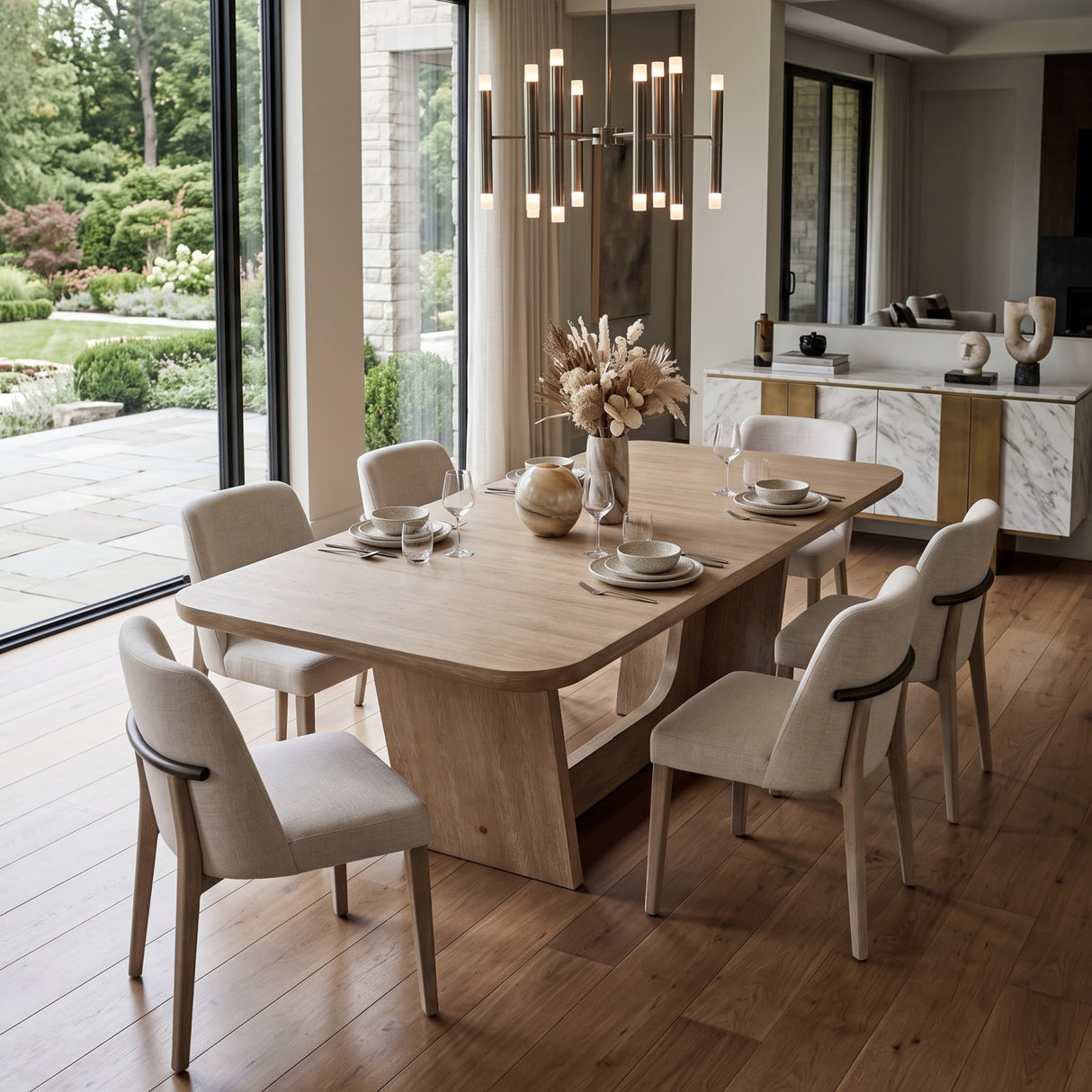 Modern Transitional Wooden Dining Table | OROA