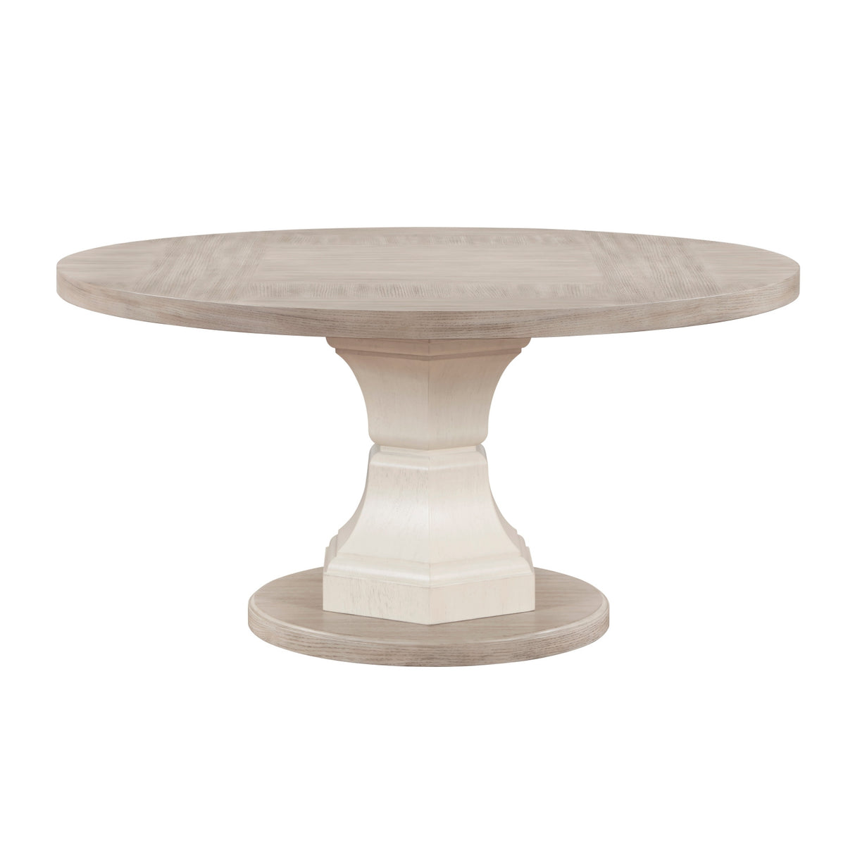 Contemporary Round Light Gray White Dining Table | OROA