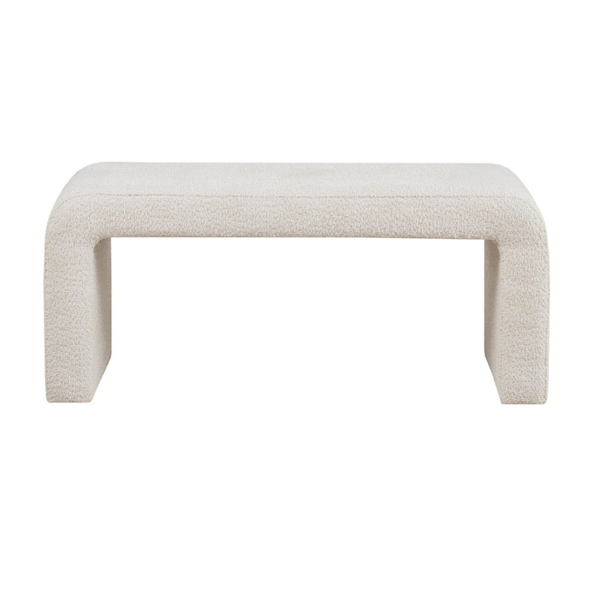 Modern European furniture - Cream Boucle Waterfall Bench - www.oroa.com