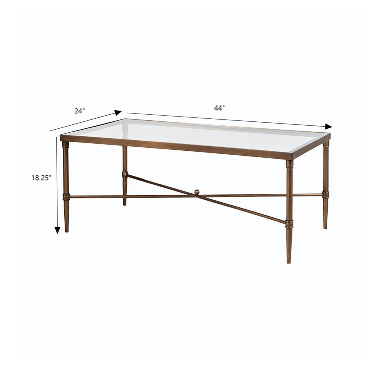 Bronze Metal Rectangle Coffee Table | OROA