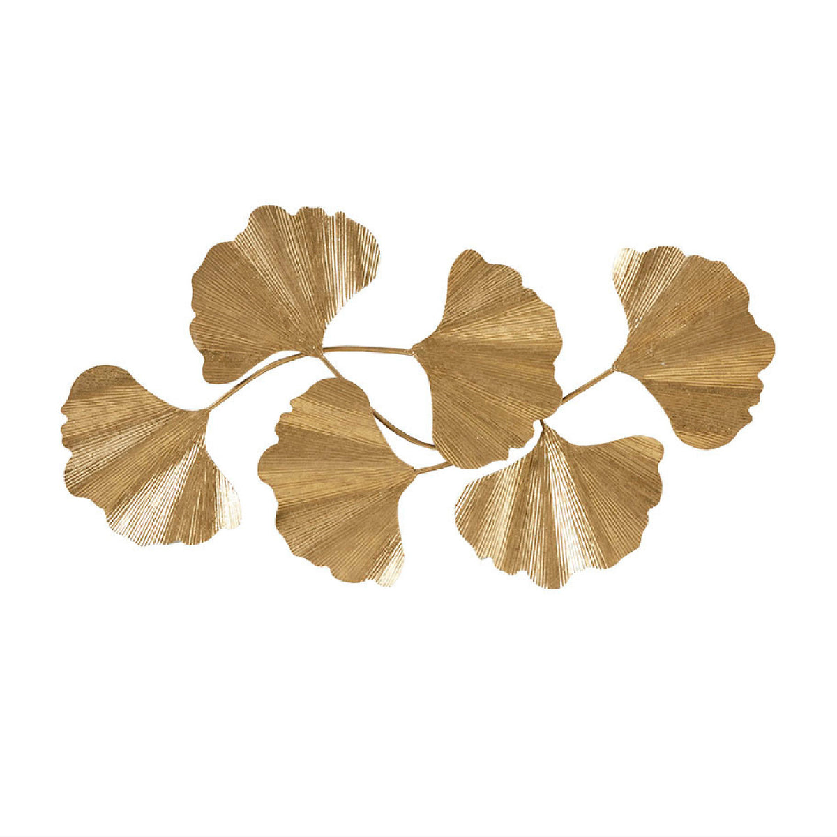 Gold Metal Ginkgo Leaf Wall Decor | OROA