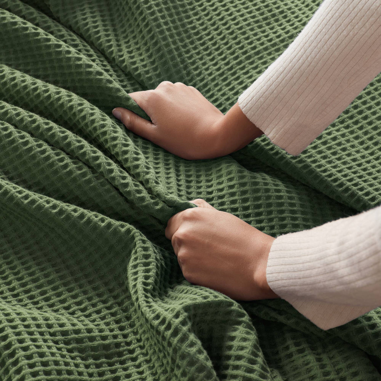 Green Cotton Blanket | OROA