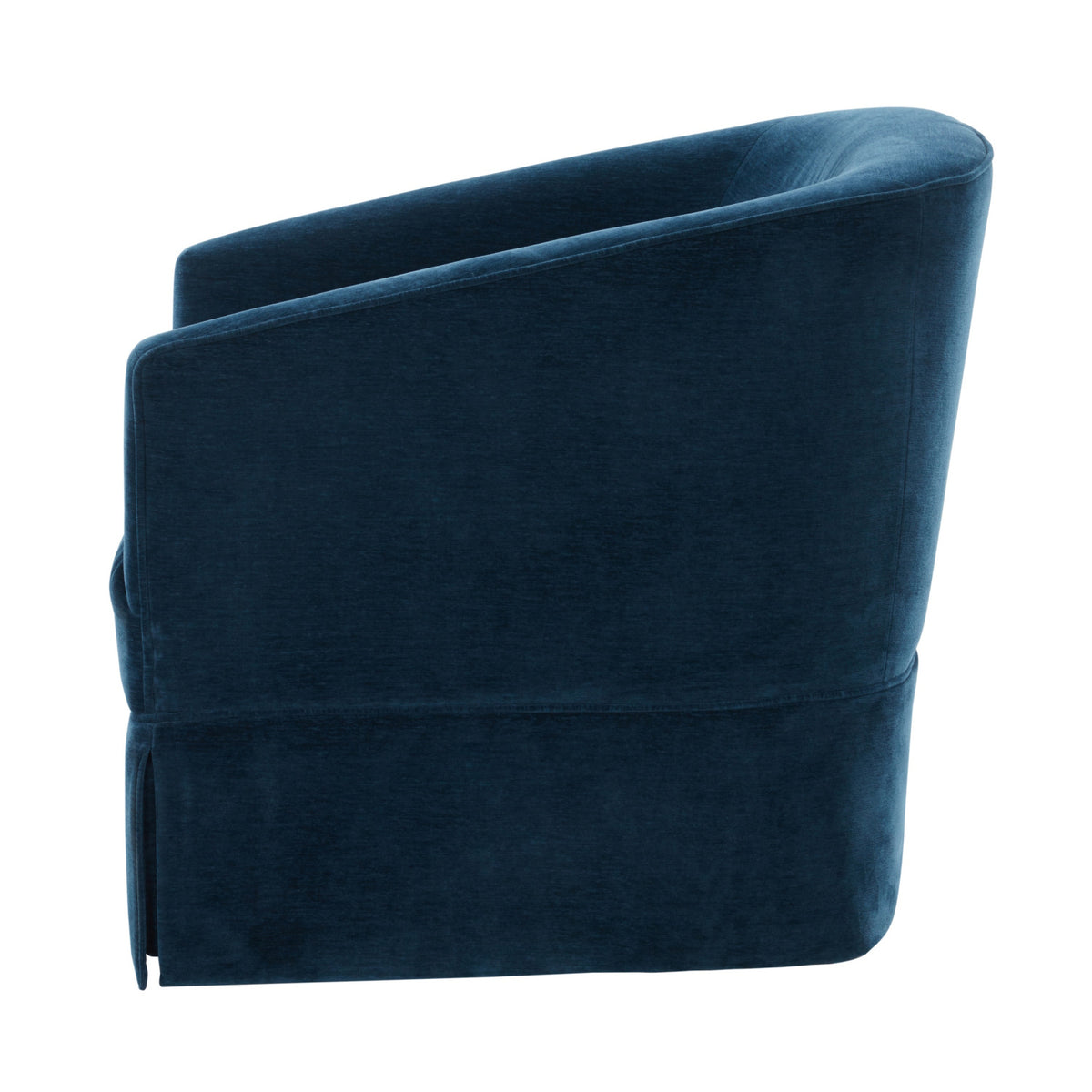Blue Polyester Skirted Swivel Accent Chair | OROA