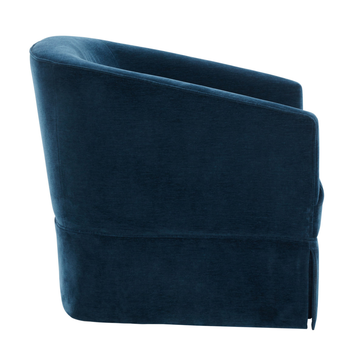 Blue Polyester Skirted Swivel Accent Chair | OROA
