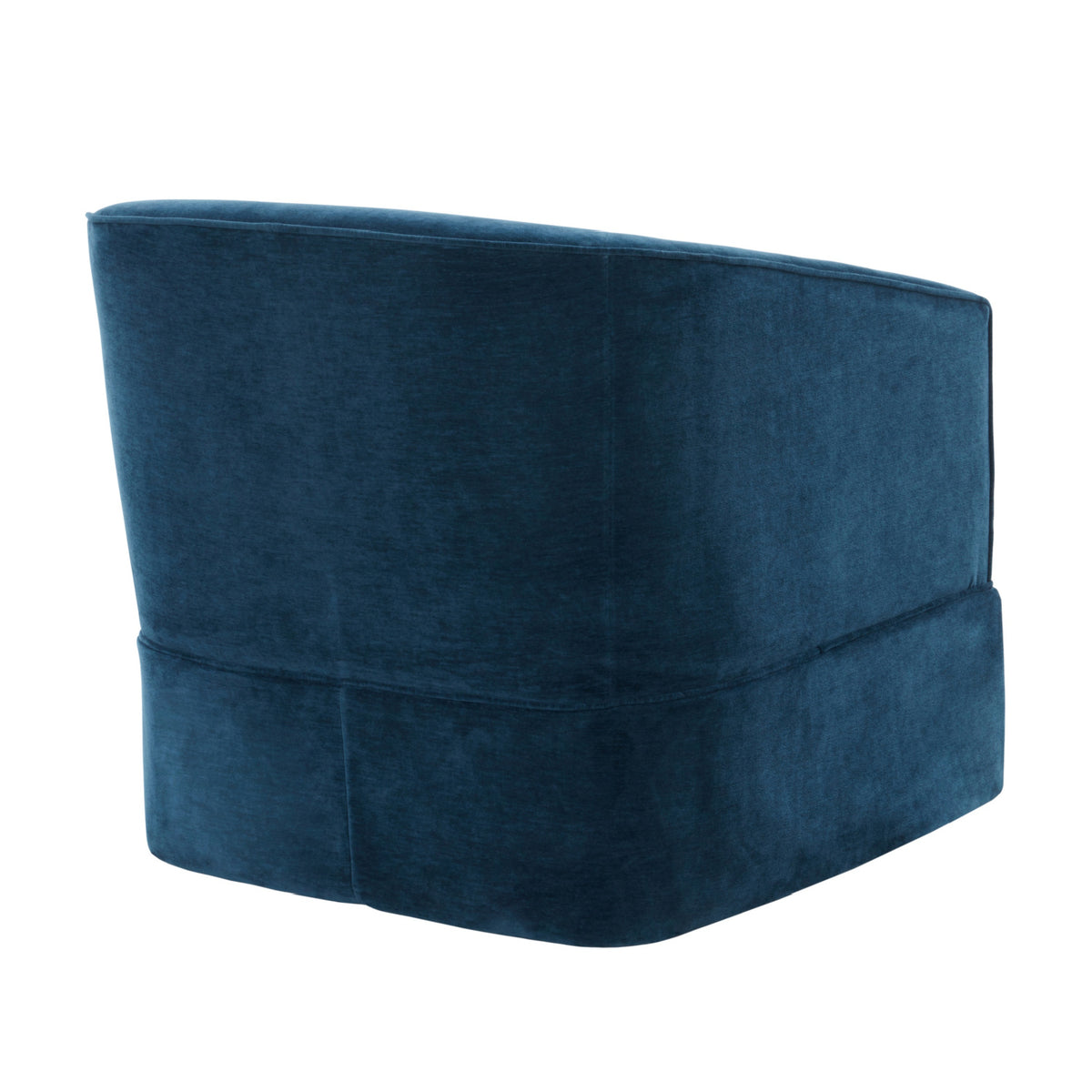 Blue Polyester Skirted Swivel Accent Chair | OROA