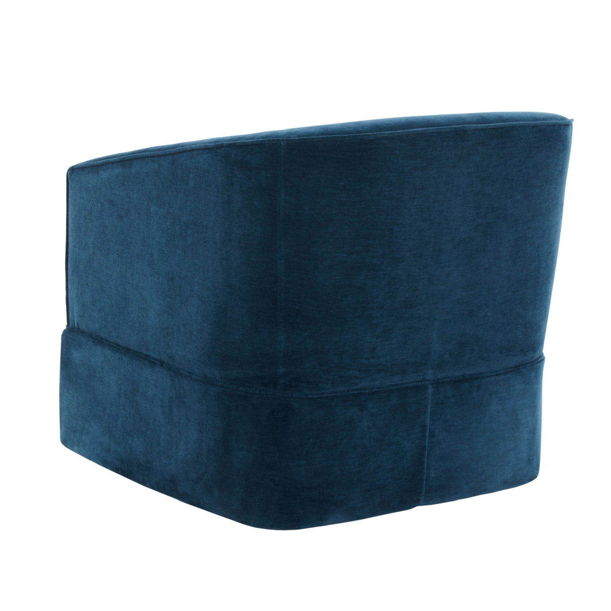 Blue Polyester Skirted Swivel Accent Chair | OROA