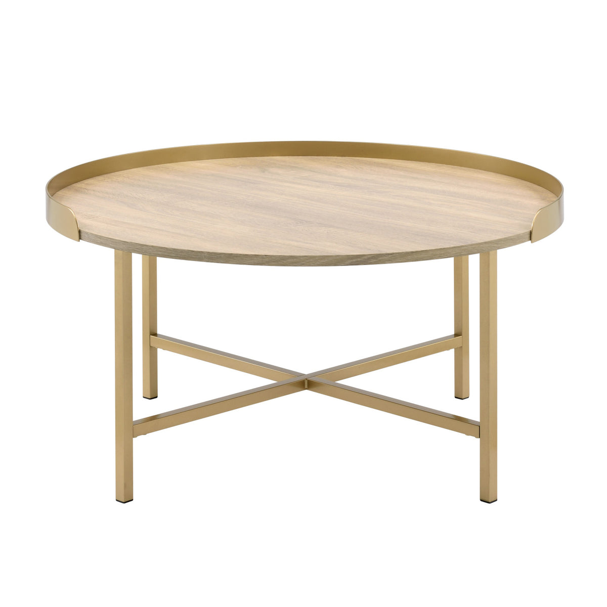 Oak and Gold Coffee Table with Tray Top | OROA