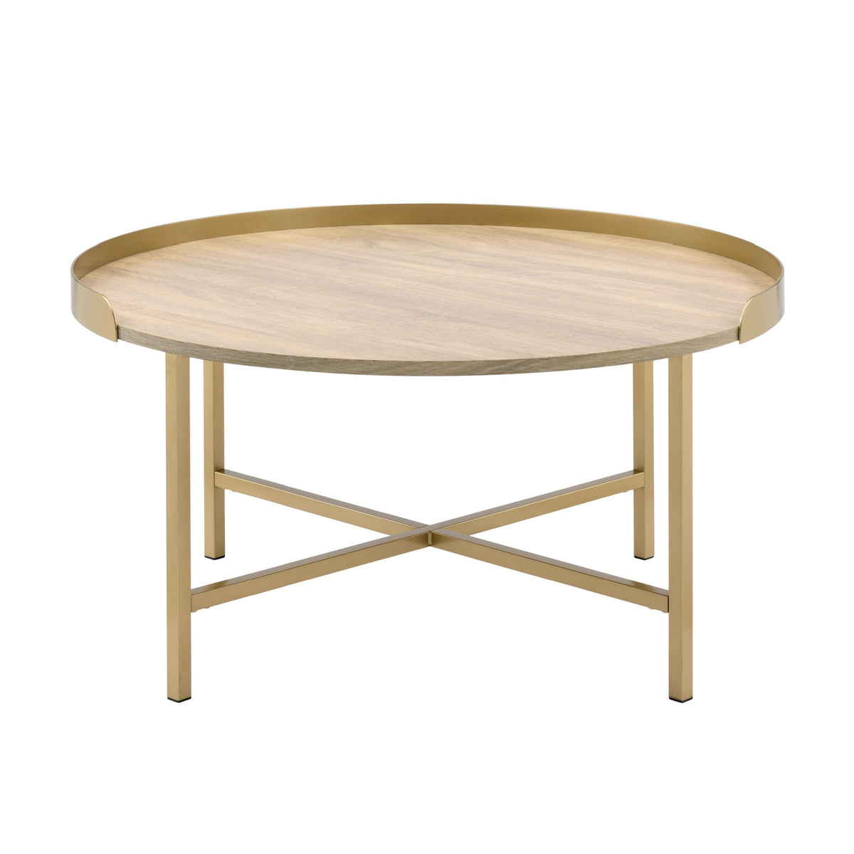 Oak and Gold Coffee Table with Tray Top | OROA