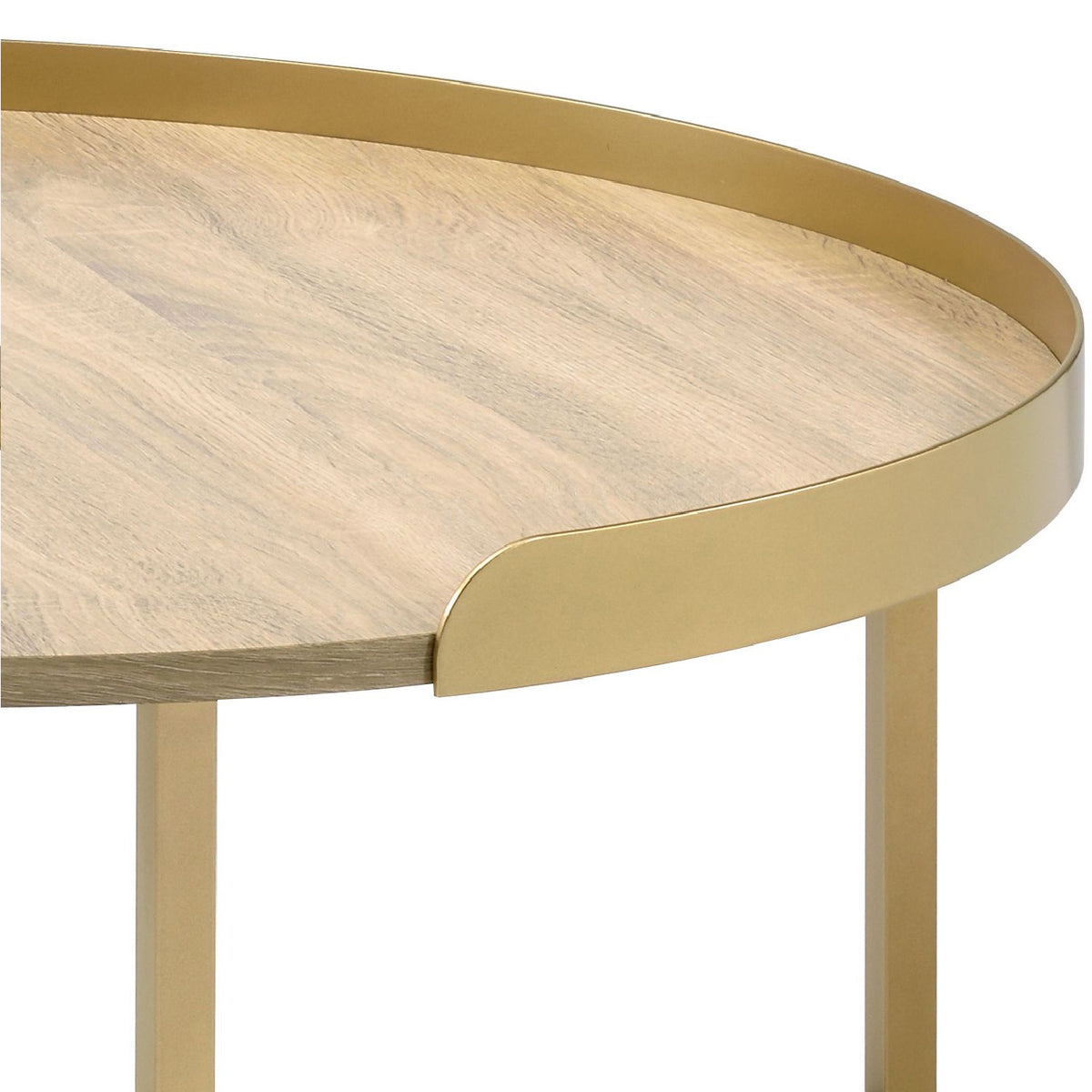 Oak and Gold Coffee Table with Tray Top | OROA