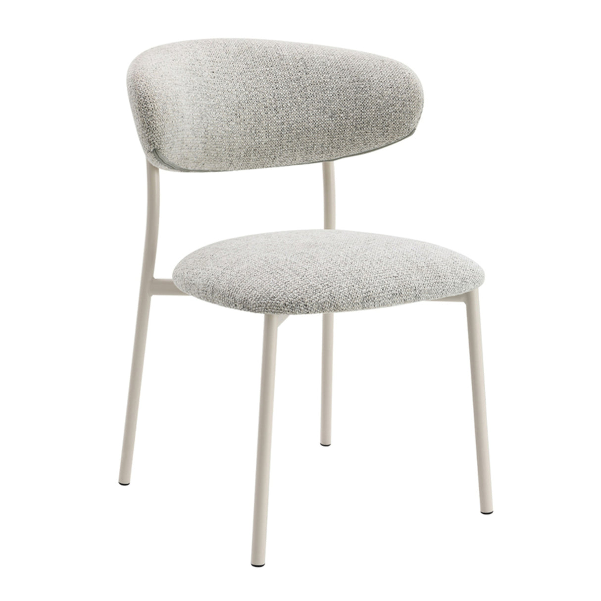 Elysia Light Gray Side Chairs with Curved Back Set (2) | OROA