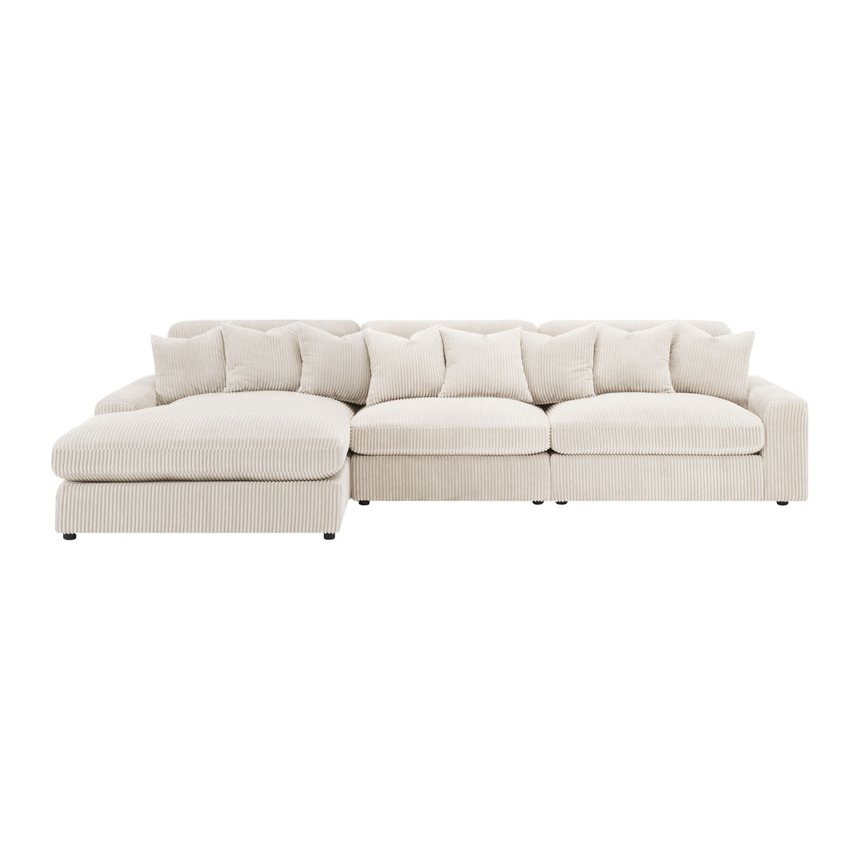 Cassidy Sand Upholstered Sectional Sofa | OROA