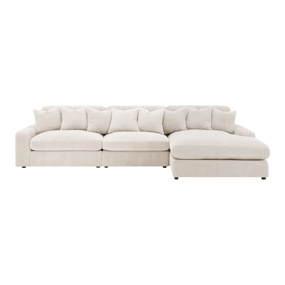 Cassidy Sand Upholstered Sectional Sofa | OROA