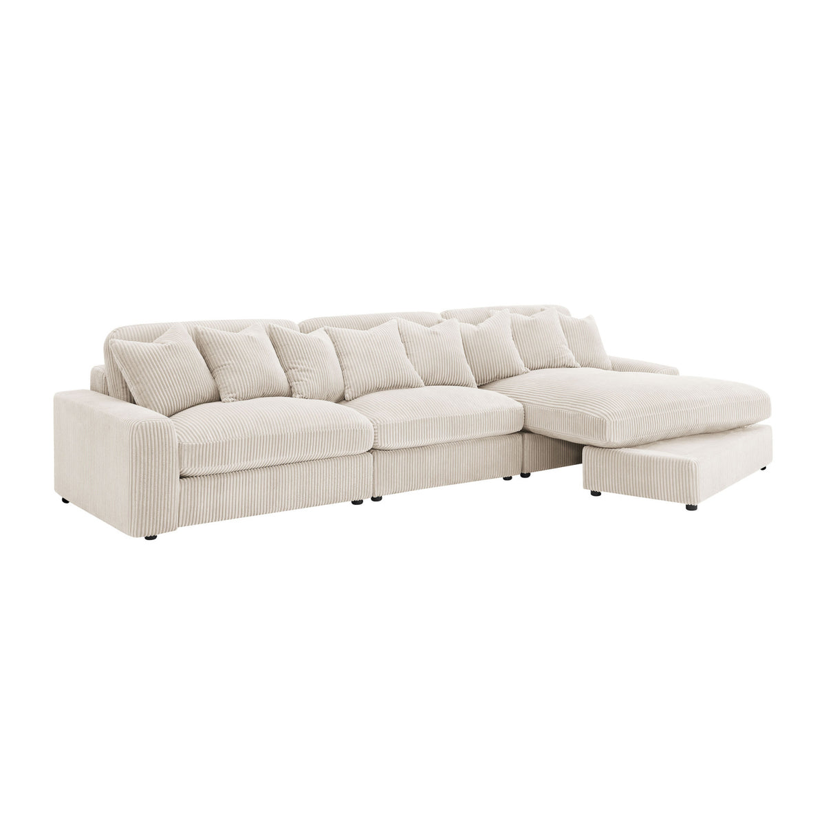 Cassidy Sand Upholstered Sectional Sofa | OROA