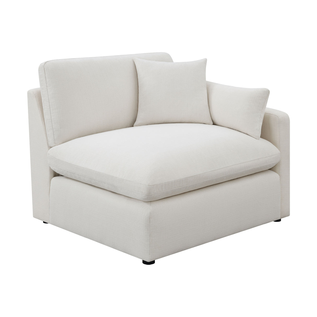 Ivory Upholstered Modular Sectional Sofa and Ottoman | OROA