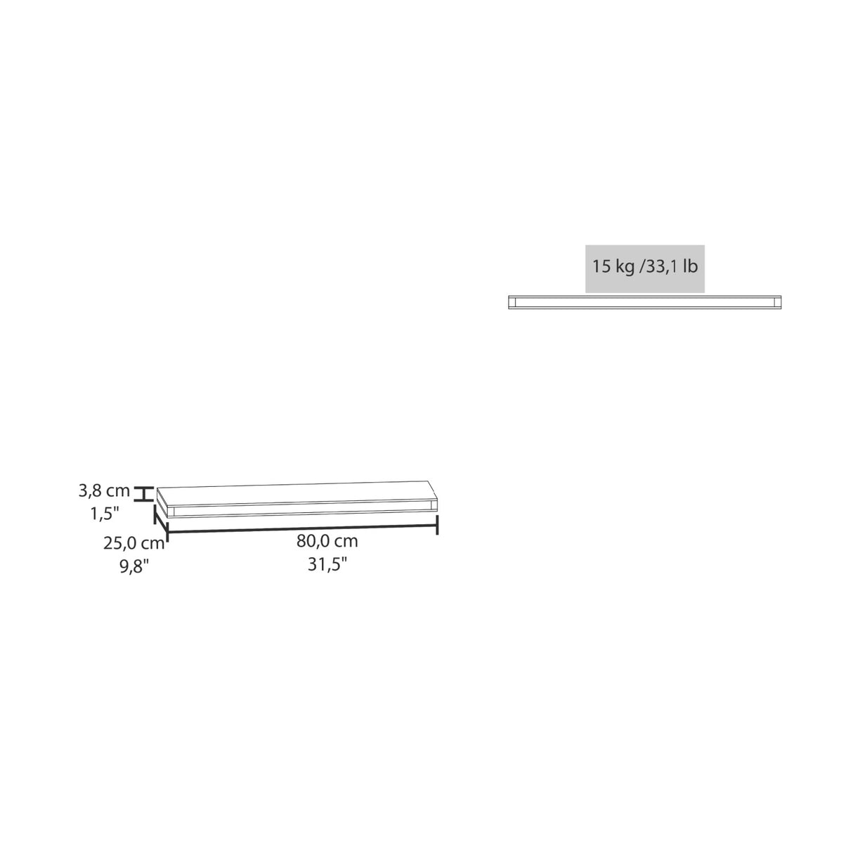 Light Brown Floating Shelves Wall Decor (2) | OROA