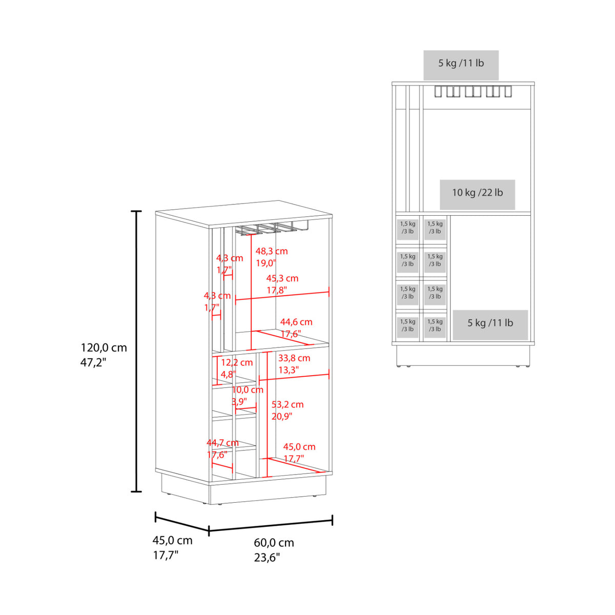 Dark Oak Bar Cabinet | OROA