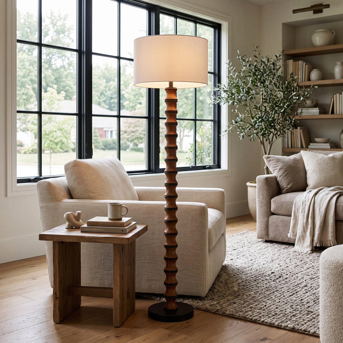 Modern European furniture - Coastal Littoral Wood Inspired Floor Lamp - www.oroa.com
