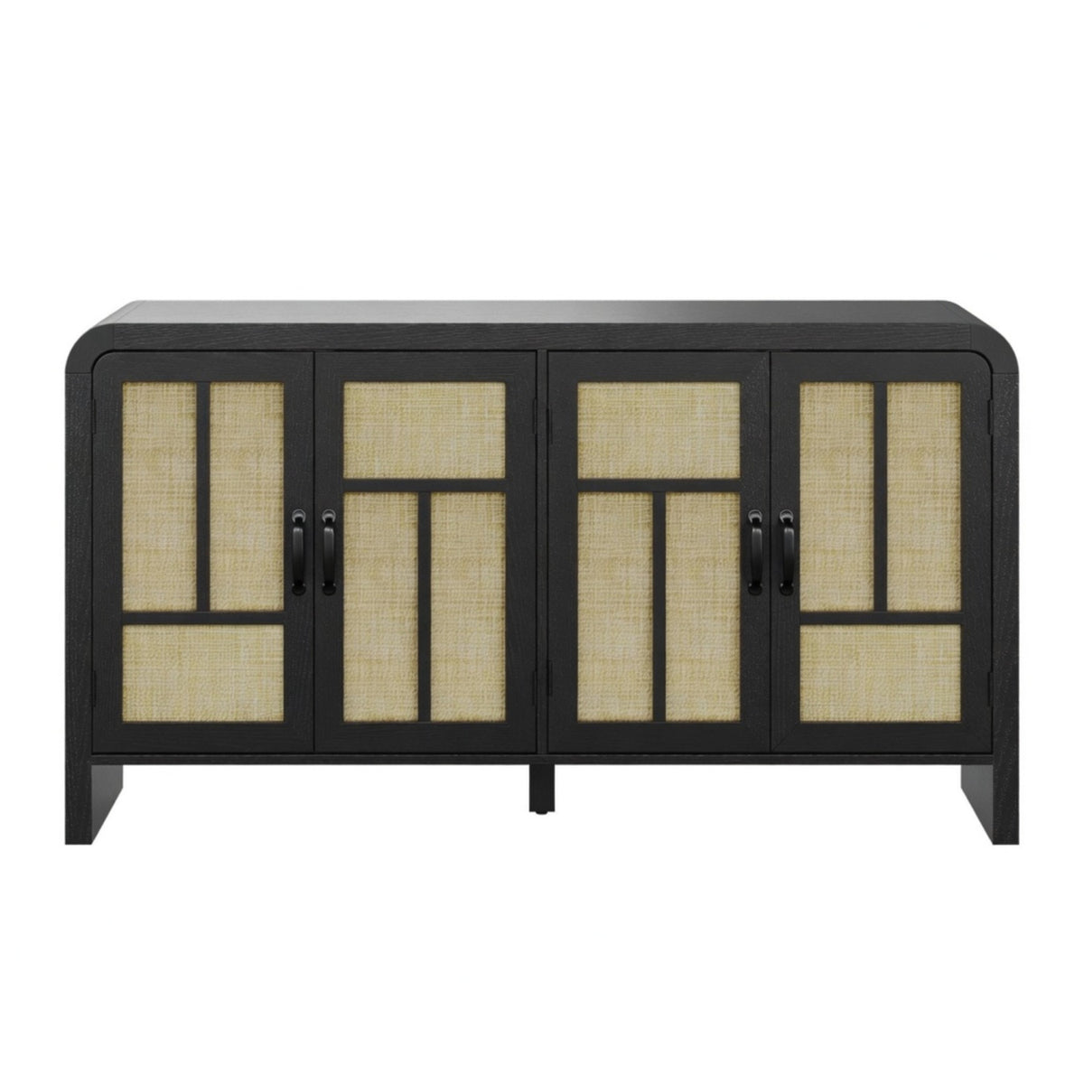 Modern European furniture - Black Rattan Sideboard - www.oroa.com