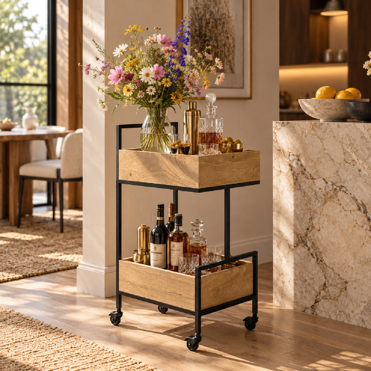 Natural Bar Cart by OROA