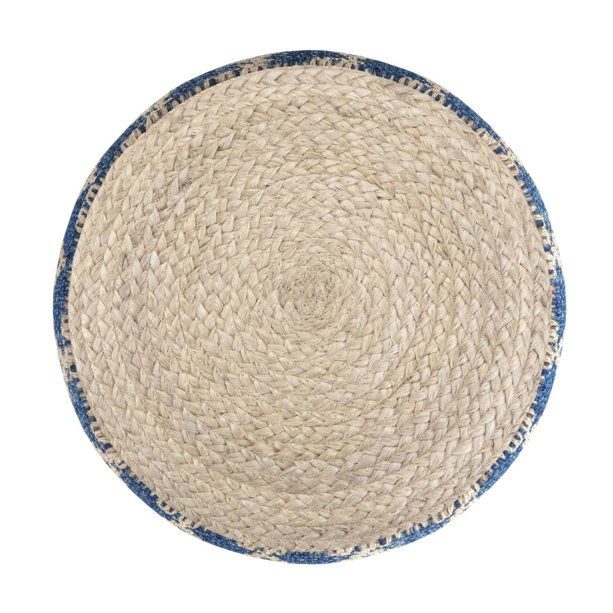 Classic Blue Round Pouf | OROA