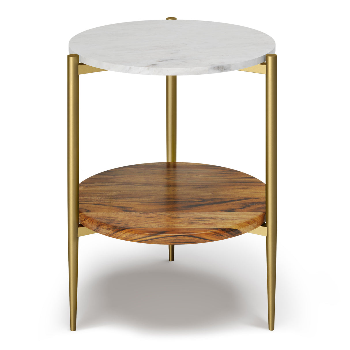 Brass Marble Wood Side Table | OROA