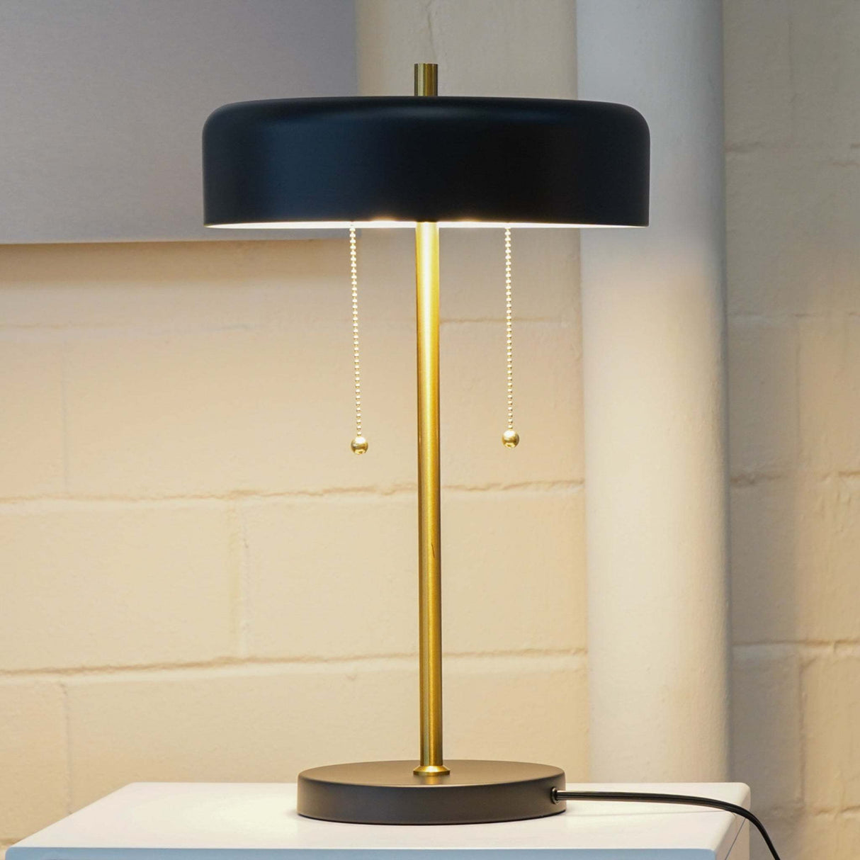 Modern European furniture - Black Drum Shade Table Lamp - www.oroa.com