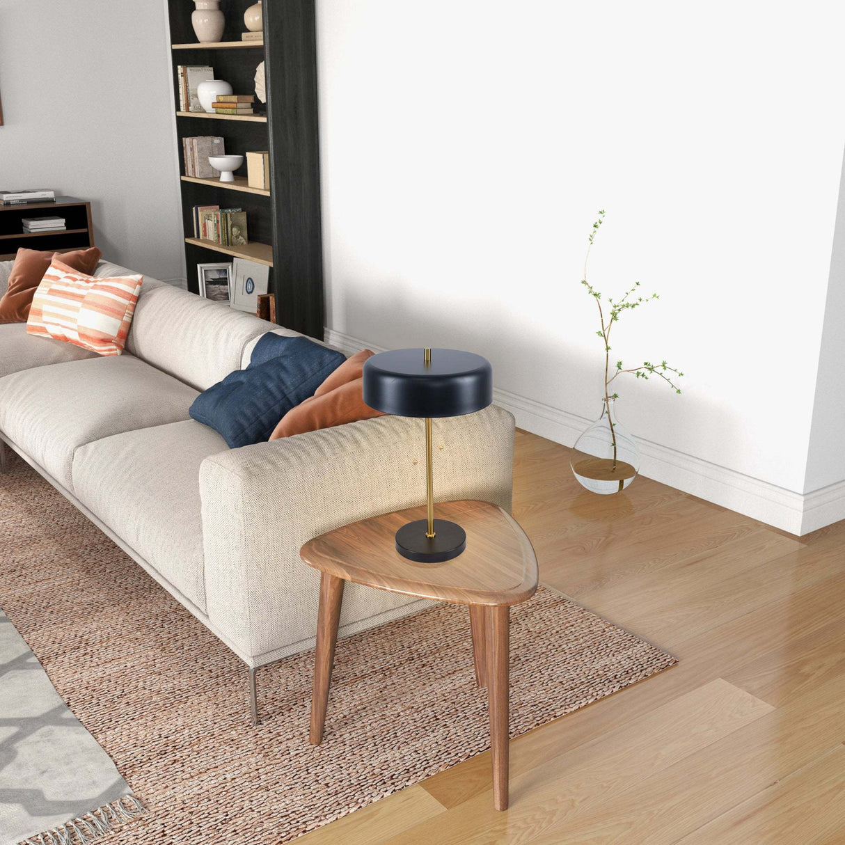 Modern European furniture - Black Drum Shade Table Lamp - www.oroa.com