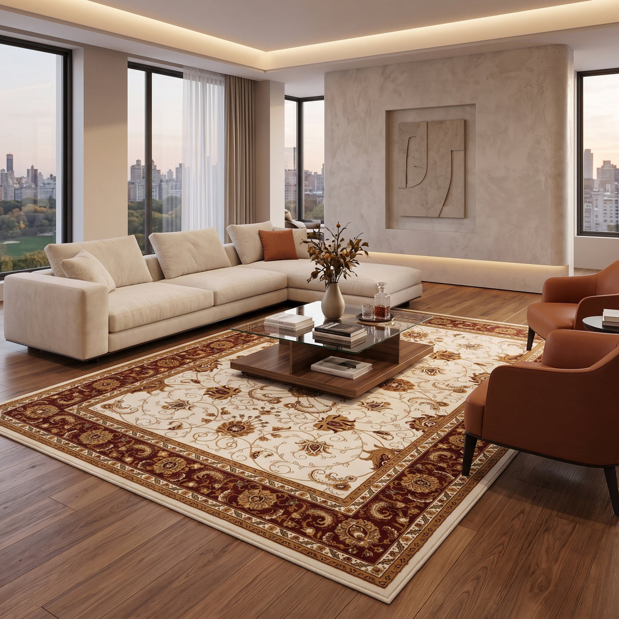 Ivory Oriental Area Rug 9' x 13' | OROA