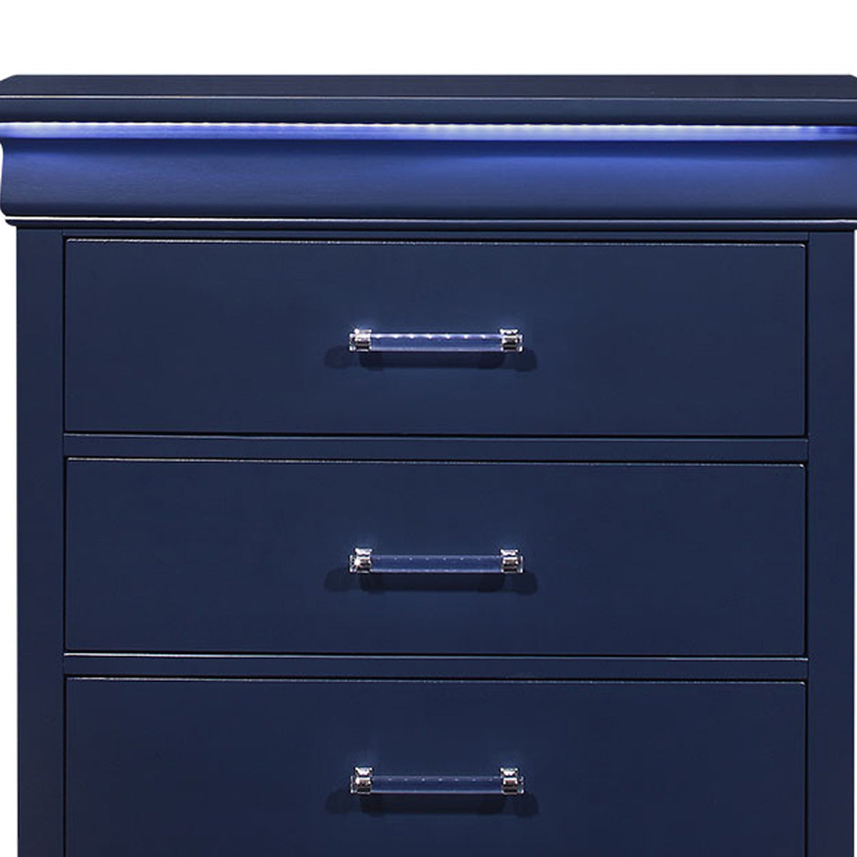 Modern European furniture - Charlston Blue 5-Drawer Chest with LED Lighting - www.oroa.com