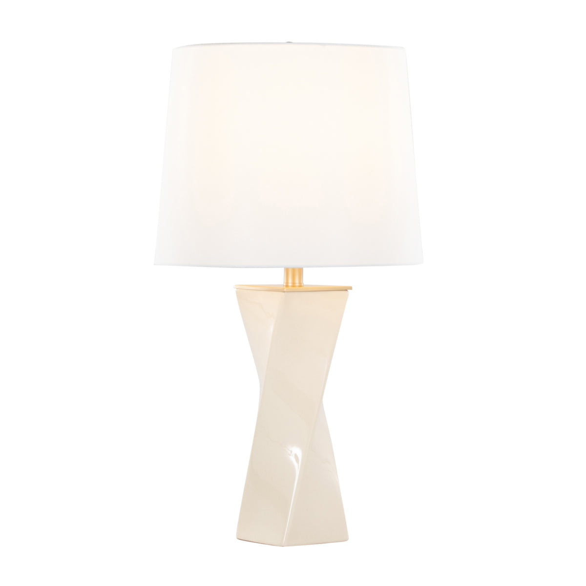 Contemporary Square Cream Ceramic Table Lamp by OROA