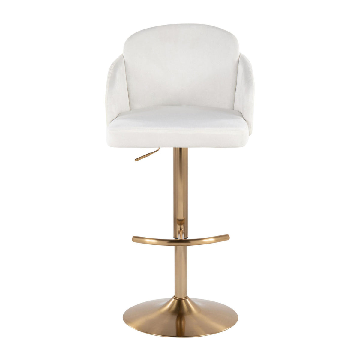 Adjustable Cream Gold Swivel Barstools (2) | OROA
