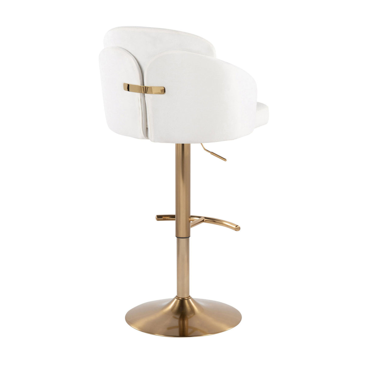 Adjustable Cream Gold Swivel Barstools (2) | OROA