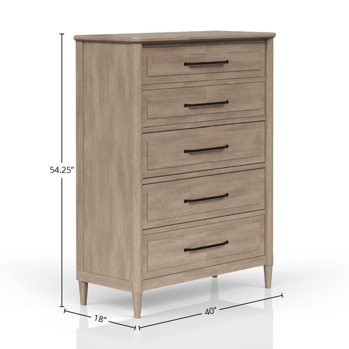 Modern European furniture - Solid Wood 5 Drawer Chest - www.oroa.com