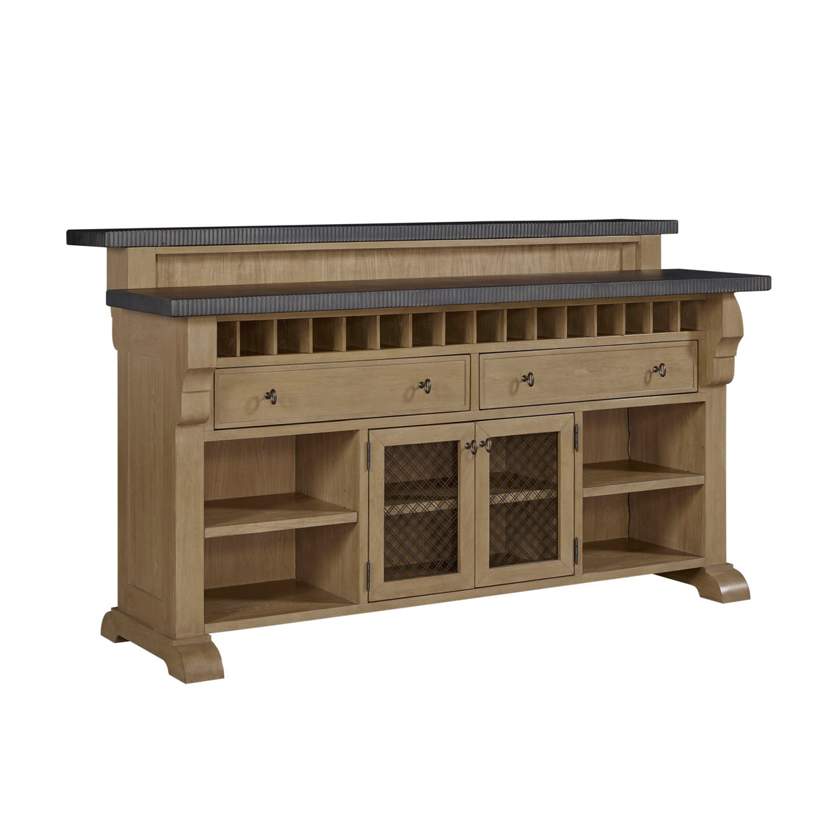 Cashew Hickory Finish Bar Cabinet | OROA