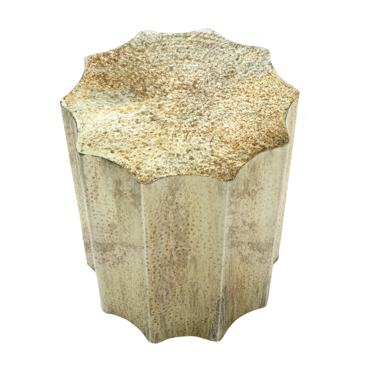 Gold Metal Drum Side Table | OROA
