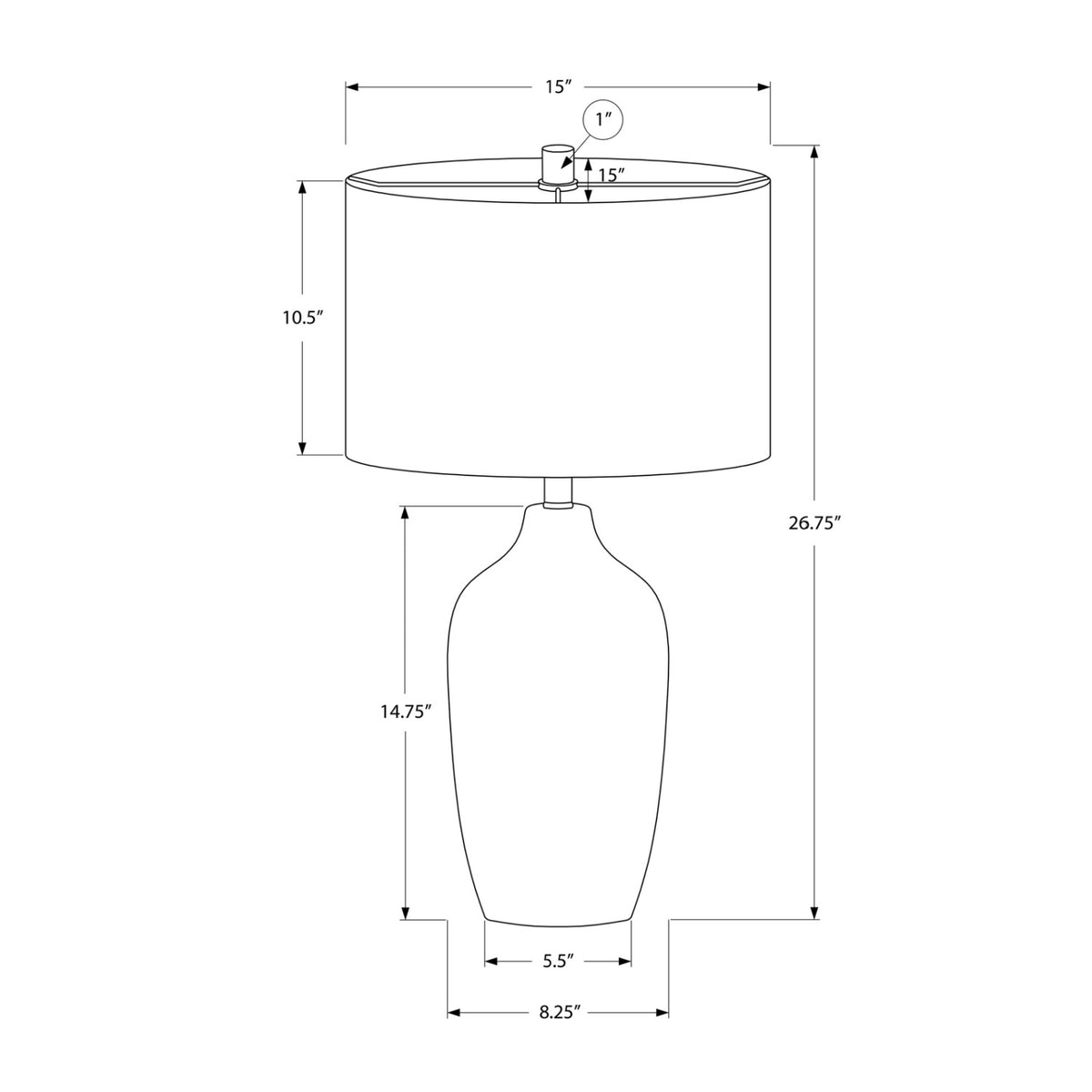 Gray Ceramic Contemporary Table Lamp by OROA