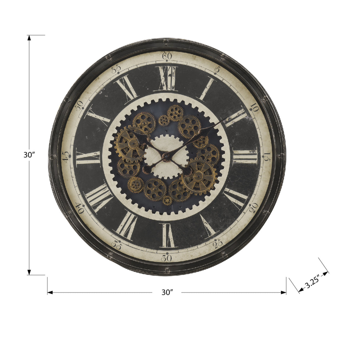 Modern European furniture - Oversized Brown Transitional Wall Clock L - www.oroa.com