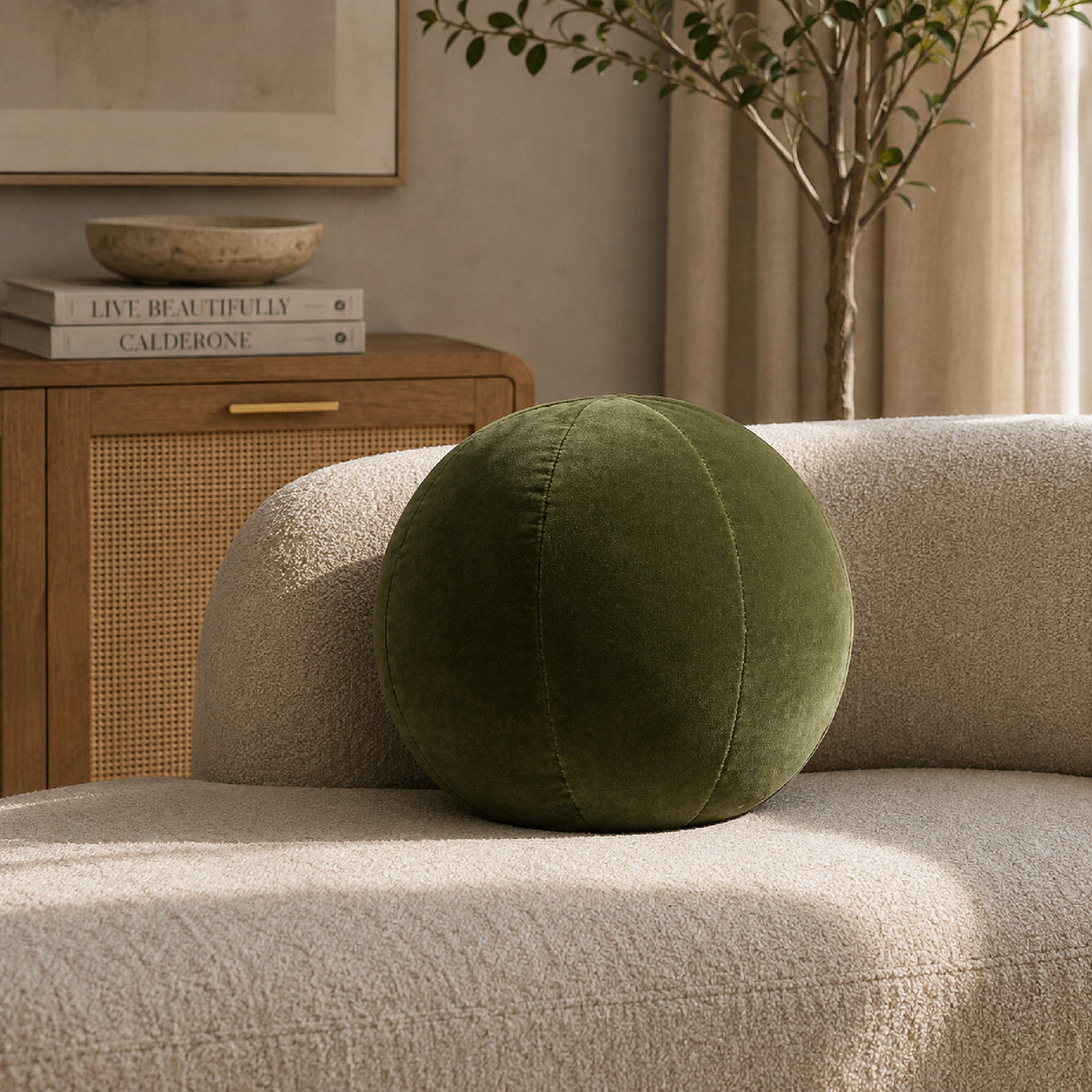 Luna Velvet Ball Throw Pillow | OROA