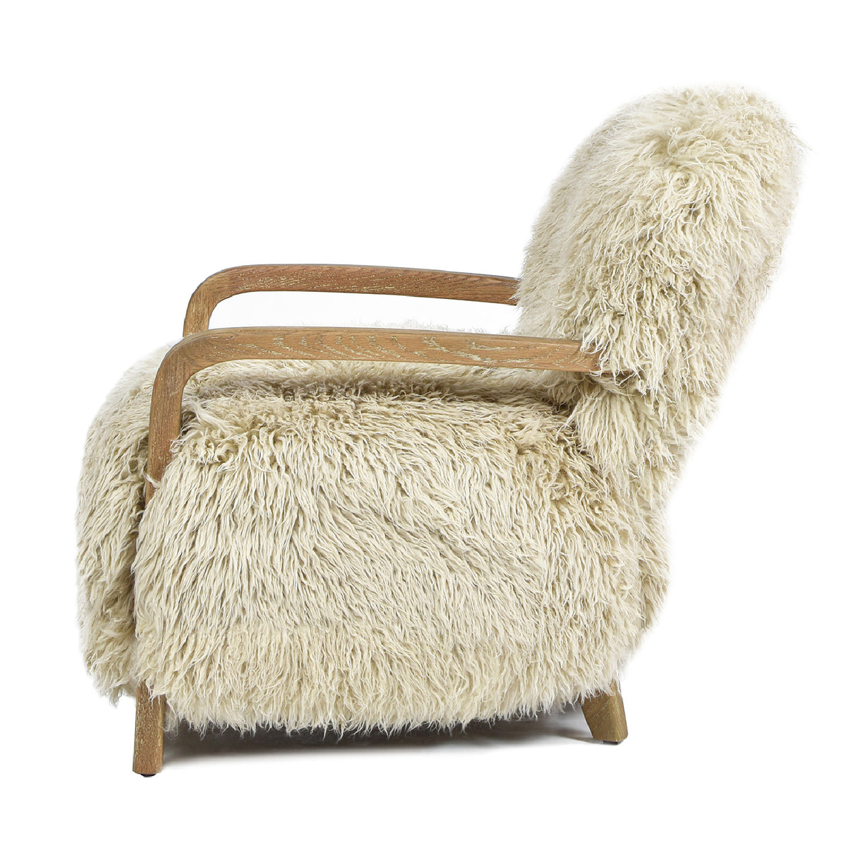 Modern European furniture - Upholstered New Zealand Sheepskin Oak Armchair - www.oroa.com