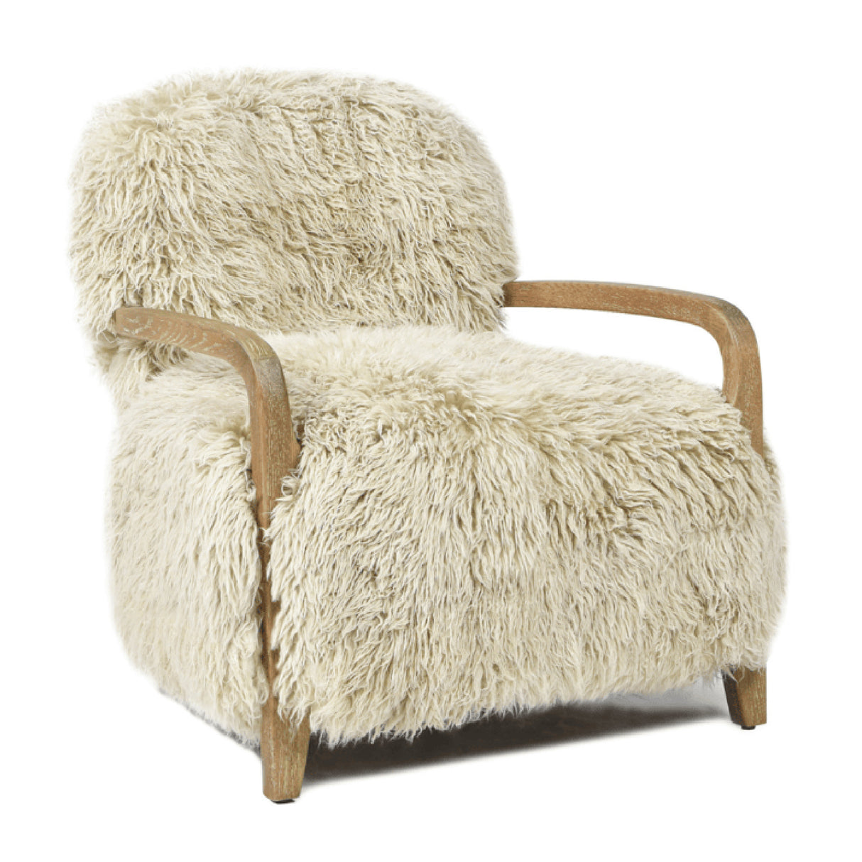 Modern European furniture - Upholstered New Zealand Sheepskin Oak Armchair - www.oroa.com
