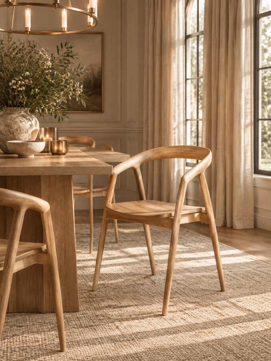 Modern European furniture - Scandinavian Sculpted Oak Dining Chair - www.oroa.com