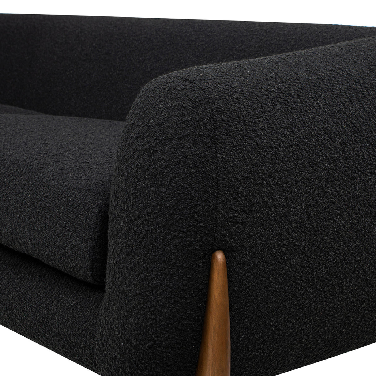 Ebony Black Boucle Sofa | OROA
