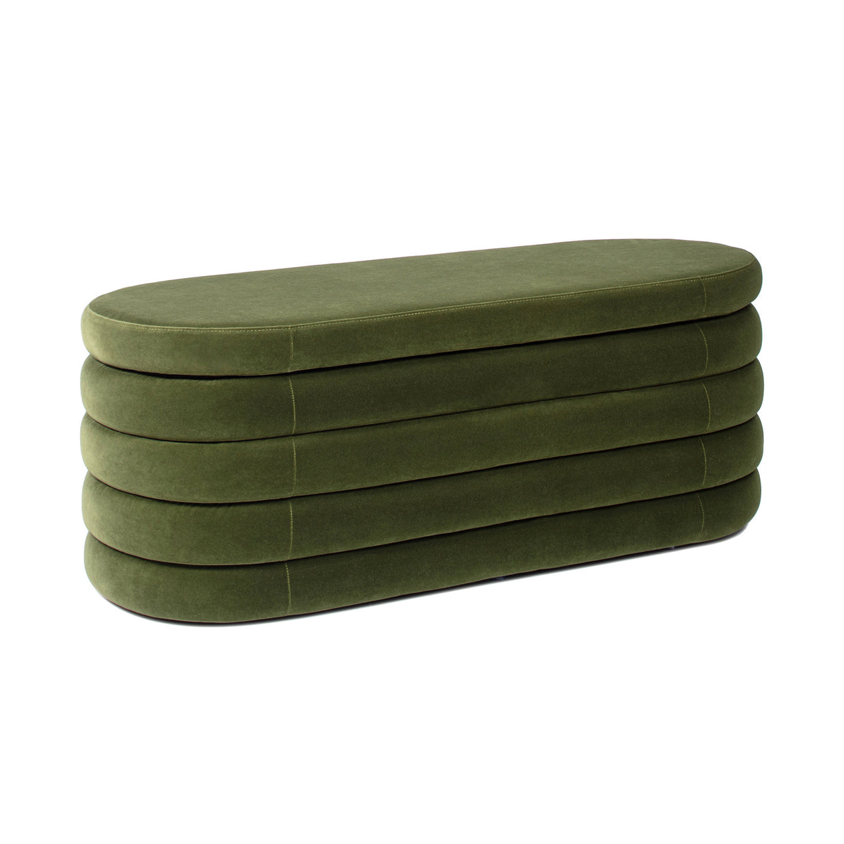 Upholstered Oval Storage Bench | OROA