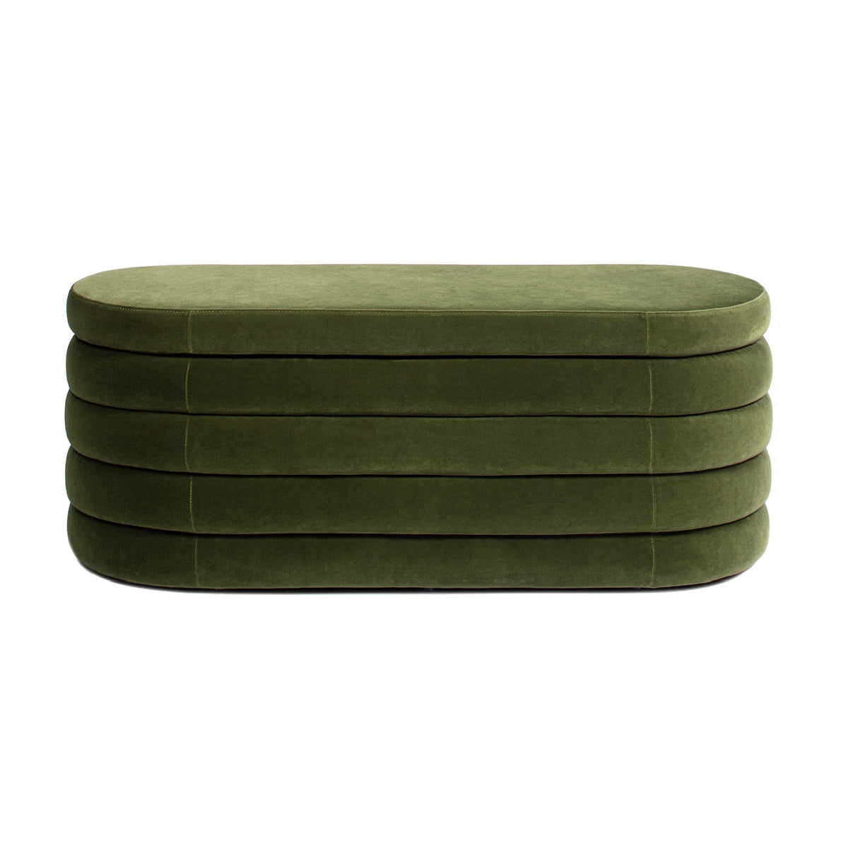 Upholstered Oval Storage Bench | OROA