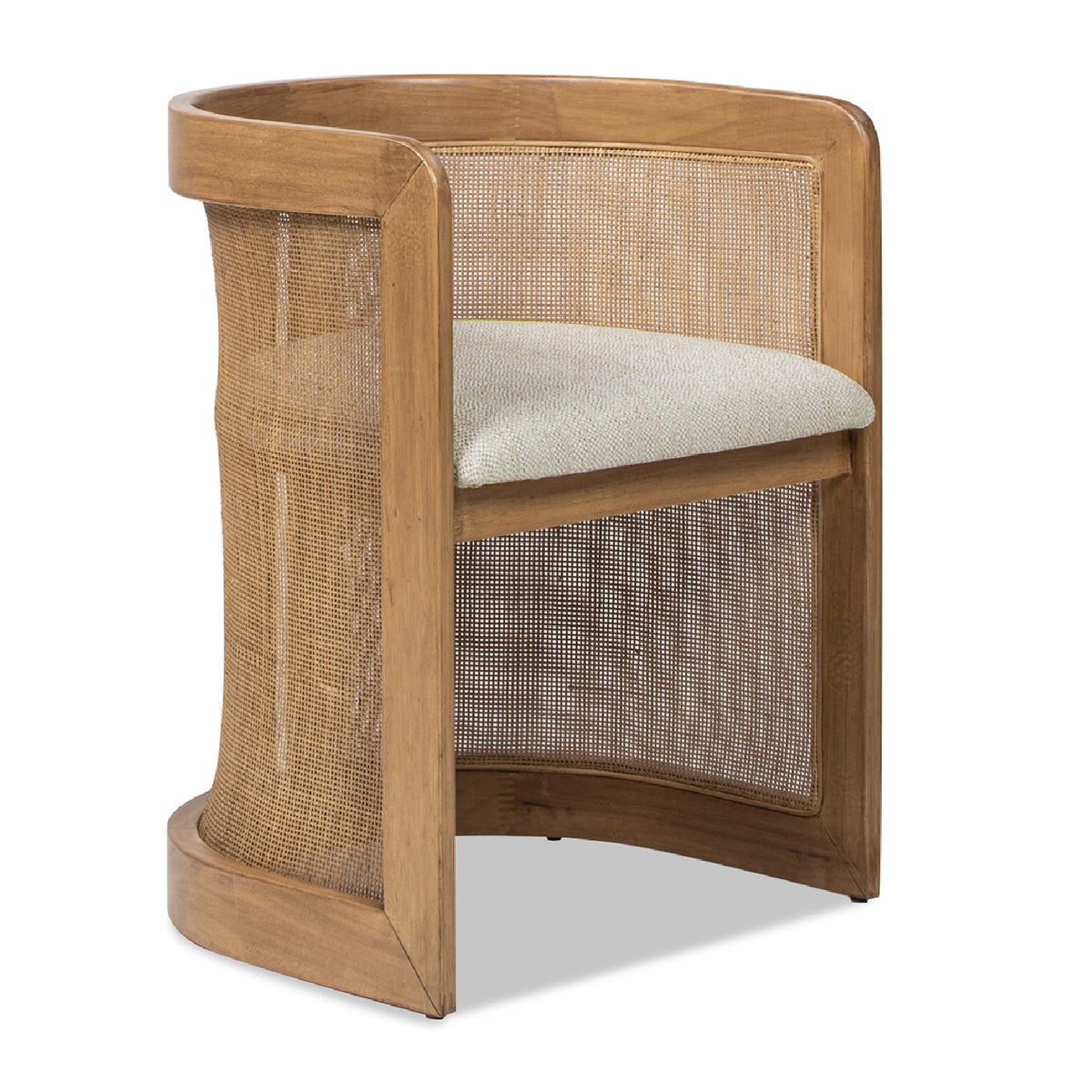 Modern European furniture - Curved Rattan Upholstered Dining Chair - www.oroa.com